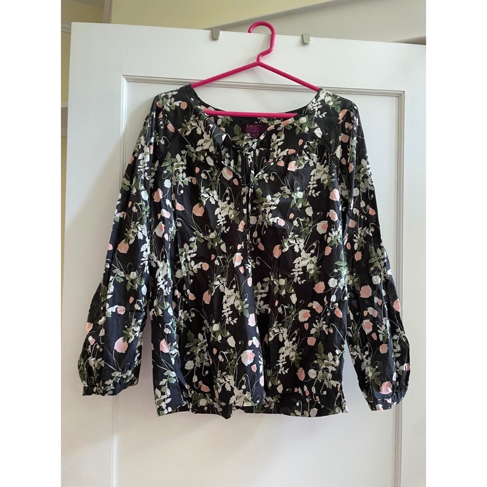 WOW NEW J CREW Point Sur Peasant Top in Liberty Poppy Dream Floral in Medium